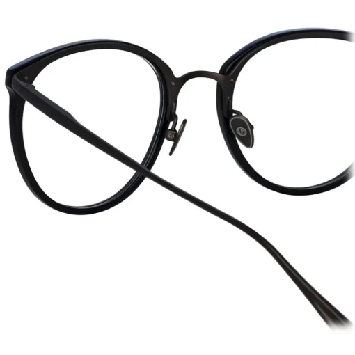 Linda Farrow - Calthorpe Oval Optical Frames in Black and Nickel - LFL251C82OPT - Eyewear - Avvenice^ Sunglasses