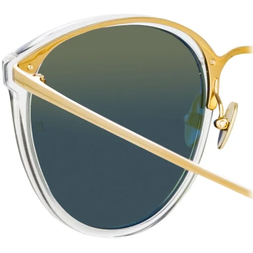 Linda Farrow - Calthorpe Oval Sunglasses in Clear - LFL251C76SUN - Eyewear - Avvenice
