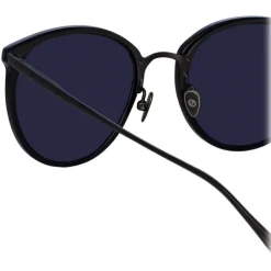 Linda Farrow - Calthorpe Oval Sunglasses in Black Matt Nickel (Men’s) - LFL251C79SUN - Eyewear - Avvenice^ Sunglasses