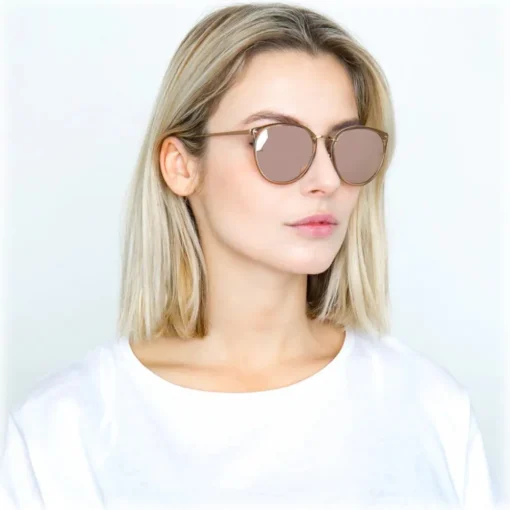Linda Farrow - Calthorpe Oval Sunglasses in Rose Gold - LFL251C36SUN - Eyewear - Avvenice^ Sunglasses