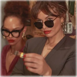 Linda Farrow - Calthorpe Oval Sunglasses in Black - LFLC251C13SUN - Eyewear - Avvenice^ Sunglasses