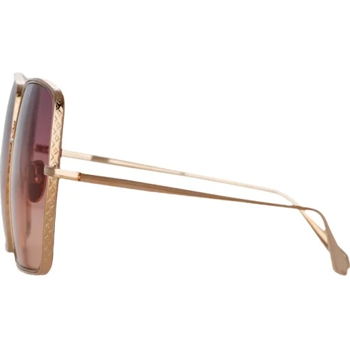 Linda Farrow - Camaro Oversized Sunglasses in Rose Gold Wine - LFL1349C3SUN - Eyewear - Avvenice