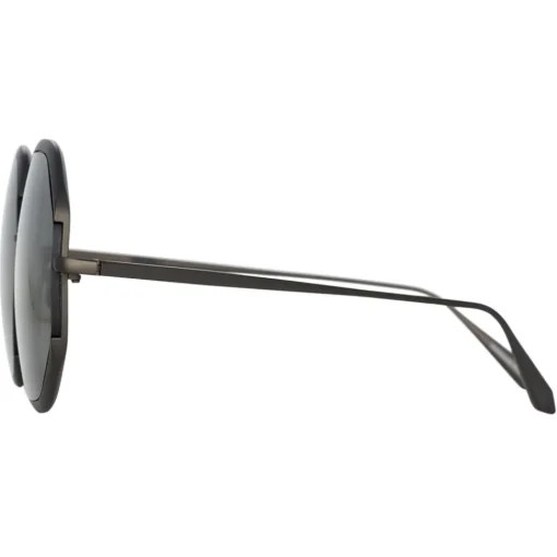 Linda Farrow - Camila Hexagon Sunglasses in Nickel - LFL1208C5SUN - Eyewear - Avvenice^ Sunglasses
