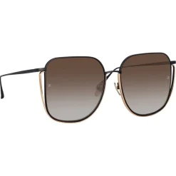 Linda Farrow - Camry Oversized Sunglasses in Nickel - LFL1347C2SUN - Eyewear - Avvenice