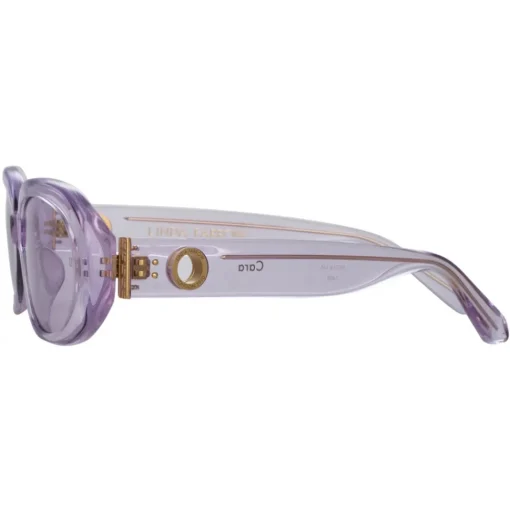 Linda Farrow - Cara Oval Sunglasses in Lilac - LFL1252C5SUN - Eyewear - Avvenice