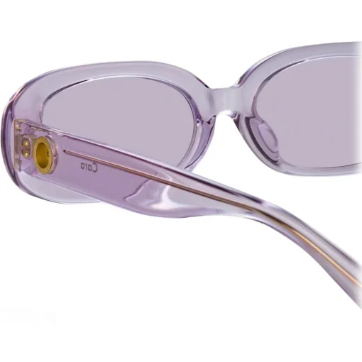 Linda Farrow - Cara Oval Sunglasses in Lilac - LFL1252C5SUN - Eyewear - Avvenice
