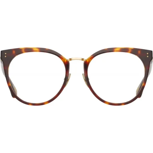 Linda Farrow - Carla Oval Optical Glasses in Tortoiseshell - LFL1327C2OPT - Eyewear - Avvenice^ Sunglasses