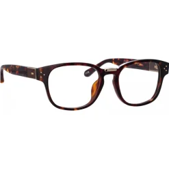 Linda Farrow - Carlos D-Frame Optical Glasses in Tortoiseshell - LFL1412C2OPT - Eyewear - Avvenice^ Sunglasses