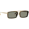Linda Farrow - Cassia Rectangular Sunglasses in Yellow Gold Grey - LFL1392C1SUN - Eyewear - Avvenice