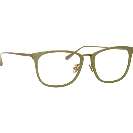 Linda Farrow - Cassin Optical D-Frame in Sage - LFL1457C7OPT - Eyewear - Avvenice