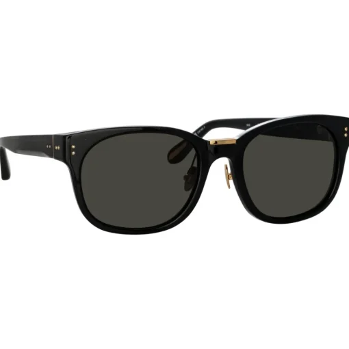 Linda Farrow - Cedric A Rectangular Sunglasses in Black and Grey - LFL1275AC9SUN - Eyewear - Avvenice^ Sunglasses