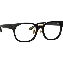 Linda Farrow - Cedric A Rectangular Optical Frames in Black - LFL1275AC6OPT - Eyewear - Avvenice^ Sunglasses