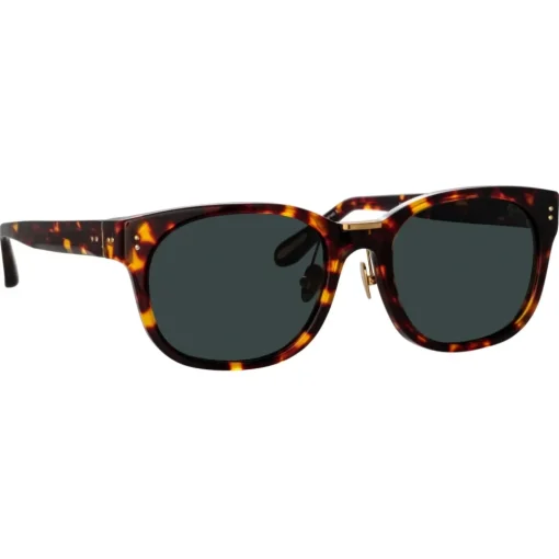 Linda Farrow - Cedric A Rectangular Sunglasses in Tortoiseshell - LFL1275AC10SUN - Eyewear - Avvenice