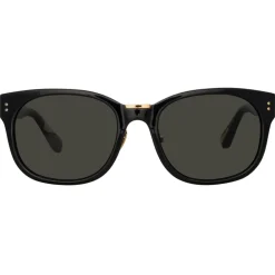 Linda Farrow - Cedric A Rectangular Sunglasses in Black and Grey - LFL1275AC9SUN - Eyewear - Avvenice^ Sunglasses