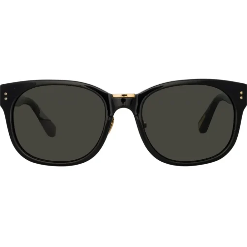Linda Farrow - Cedric A Rectangular Sunglasses in Black and Grey - LFL1275AC9SUN - Eyewear - Avvenice^ Sunglasses