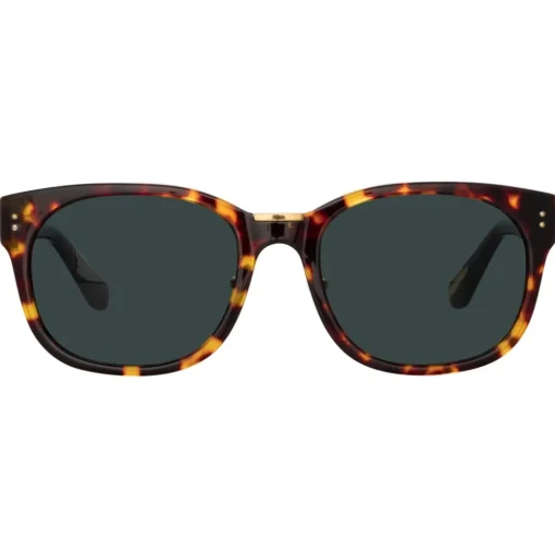 Linda Farrow - Cedric A Rectangular Sunglasses in Tortoiseshell - LFL1275AC10SUN - Eyewear - Avvenice