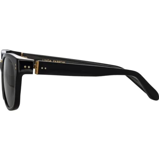 Linda Farrow - Cedric A Rectangular Sunglasses in Black and Grey - LFL1275AC9SUN - Eyewear - Avvenice^ Sunglasses