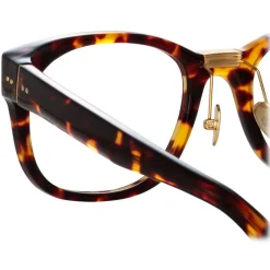 Linda Farrow - Cedric A Rectangular Optical Frames in Tortoiseshell - LFL1275AC7OPT - Eyewear - Avvenice