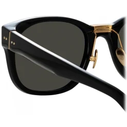 Linda Farrow - Cedric A Rectangular Sunglasses in Black and Grey - LFL1275AC9SUN - Eyewear - Avvenice^ Sunglasses
