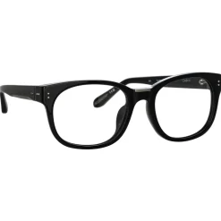 Linda Farrow - Cedric Rectangular Optical Frames in Black and Nickel - LFL1275C10OPT - Eyewear - Avvenice