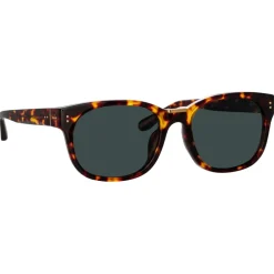 Linda Farrow - Cedric Rectangular Sunglasses in Tortoiseshell - LFL1275C5SUN - Eyewear - Avvenice