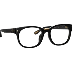 Linda Farrow - Cedric Rectangular Optical Frames in Black - LFL1275C1OPT - Eyewear - Avvenice^ Sunglasses