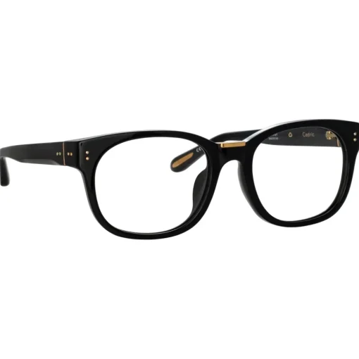 Linda Farrow - Cedric Rectangular Optical Frames in Black - LFL1275C1OPT - Eyewear - Avvenice^ Sunglasses