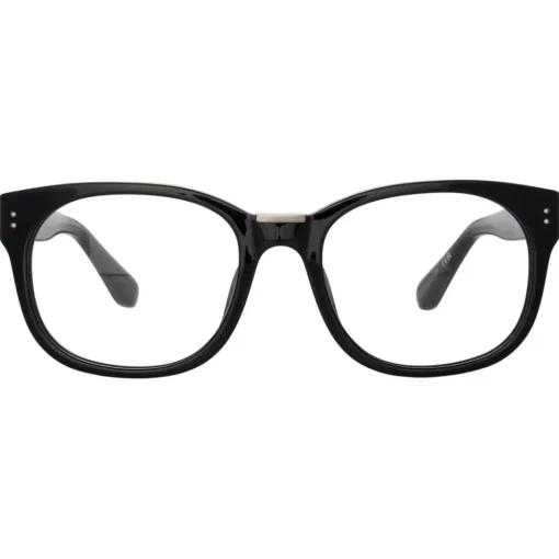 Linda Farrow - Cedric Rectangular Optical Frames in Black and Nickel - LFL1275C10OPT - Eyewear - Avvenice