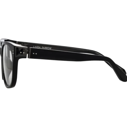 Linda Farrow - Cedric Rectangular Optical Frames in Black and Nickel - LFL1275C10OPT - Eyewear - Avvenice