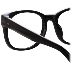 Linda Farrow - Cedric Rectangular Optical Frames in Black and Nickel - LFL1275C10OPT - Eyewear - Avvenice