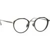 Linda Farrow - Cesar Angular Optical Glasses in White Gold Black - LFL1225C2OPT - Eyewear - Avvenice