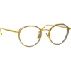 Linda Farrow - Cesar Angular Optical Glasses in Yellow Gold White Gold - LFL1225C4OPT - Eyewear - Avvenice