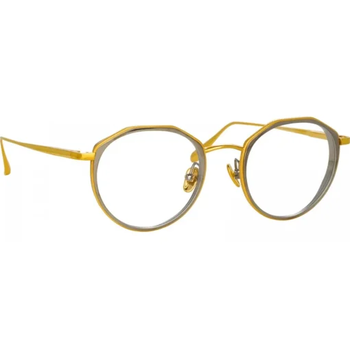 Linda Farrow - Cesar Angular Optical Glasses in Yellow Gold White Gold - LFL1225C4OPT - Eyewear - Avvenice