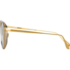 Linda Farrow - Cesar Angular Optical Glasses in Yellow Gold White Gold - LFL1225C4OPT - Eyewear - Avvenice