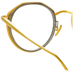 Linda Farrow - Cesar Angular Optical Glasses in Yellow Gold White Gold - LFL1225C4OPT - Eyewear - Avvenice