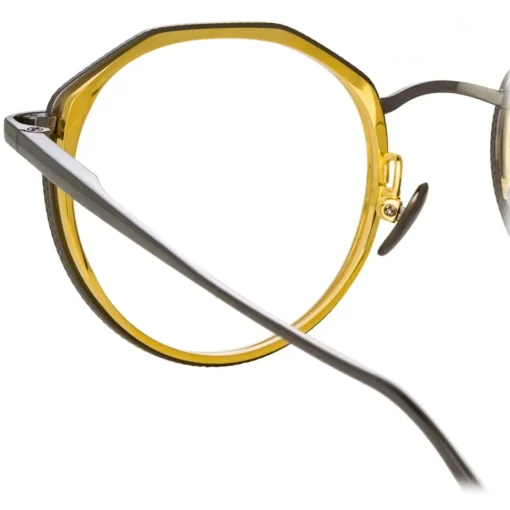 Linda Farrow - Cesar Angular Optical Glasses in Nickel Yellow Gold - LFL1225C5OPT - Eyewear - Avvenice^ Sunglasses