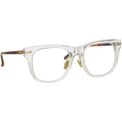 Linda Farrow - Chrysler D-Frame Optical Glasses in Clear - LF43C3OPT - Eyewear - Avvenice