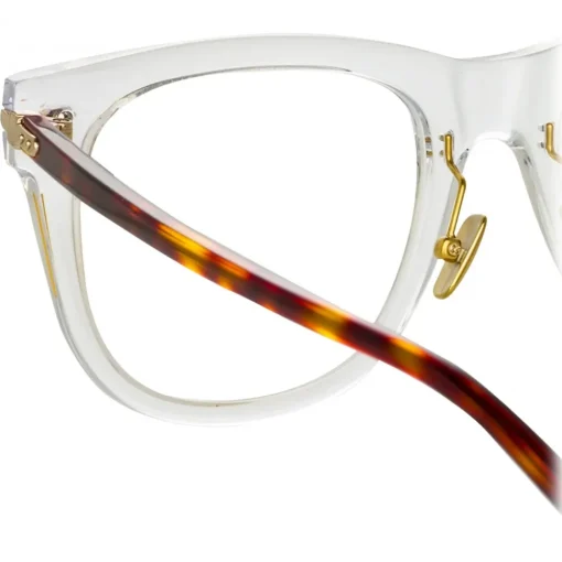Linda Farrow - Chrysler D-Frame Optical Glasses in Clear - LF43C3OPT - Eyewear - Avvenice