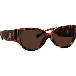 Linda Farrow - Connie Cat Eye Sunglasses in Tortoiseshell - LFL1425C2SUN - Eyewear - Avvenice^ Sunglasses