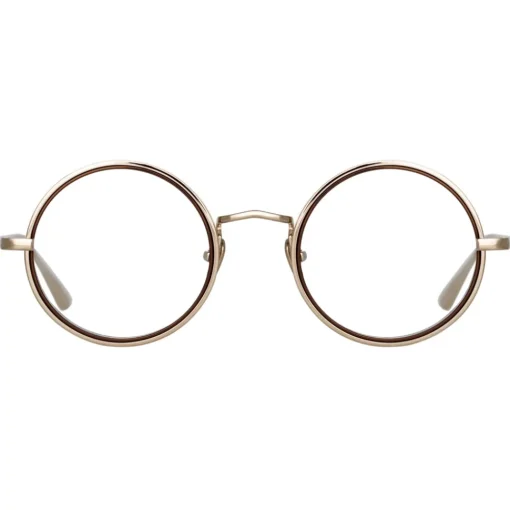 Linda Farrow - Cortina Oval Optical Glasses in Light Gold - LFL1388C2OPT - Eyewear - Avvenice