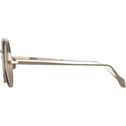 Linda Farrow - Cortina Oval Optical Glasses in Light Gold - LFL1388C2OPT - Eyewear - Avvenice