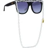 Linda Farrow - Dakota Flat Top Sunglasses in Black Gray - LFL1304C2SUN - Eyewear - Avvenice