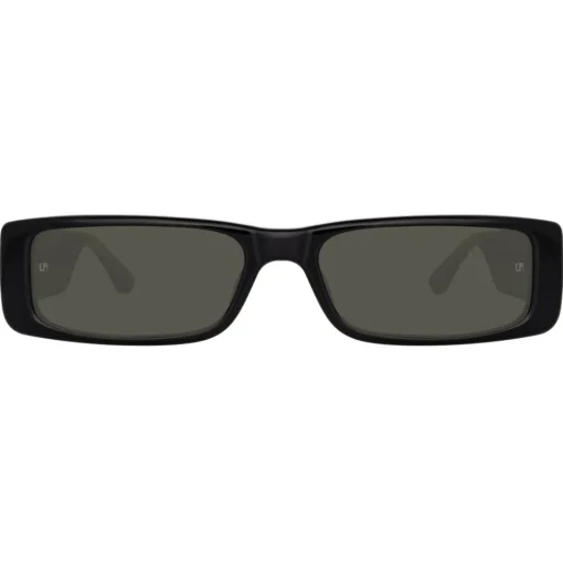 Linda Farrow - Dania Rectangular Sunglasses in Black - LFL1201C1SUN - Eyewear - Avvenice^ Sunglasses