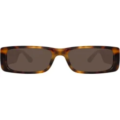 Linda Farrow - Dania Rectangular Sunglasses in Tortoiseshell - LFL1201C2SUN - Eyewear - Avvenice