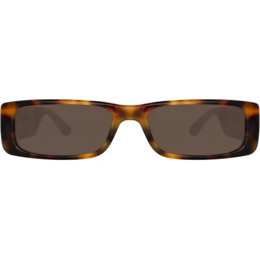 Linda Farrow - Dania Rectangular Sunglasses in Tortoiseshell - LFL1201C2SUN - Eyewear - Avvenice