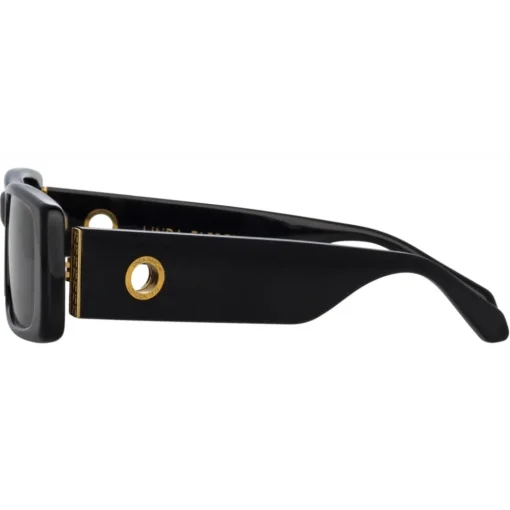 Linda Farrow - Dania Rectangular Sunglasses in Black - LFL1201C1SUN - Eyewear - Avvenice^ Sunglasses