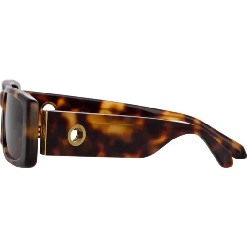 Linda Farrow - Dania Rectangular Sunglasses in Tortoiseshell - LFL1201C2SUN - Eyewear - Avvenice