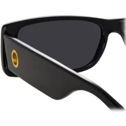 Linda Farrow - Dania Rectangular Sunglasses in Black - LFL1201C1SUN - Eyewear - Avvenice^ Sunglasses