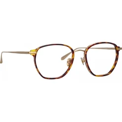 Linda Farrow - Danilo Angular Optical Glasses in Light Gold - LFL1246C2OPT - Eyewear - Avvenice^ Sunglasses