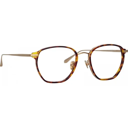 Linda Farrow - Danilo Angular Optical Glasses in Light Gold - LFL1246C2OPT - Eyewear - Avvenice^ Sunglasses